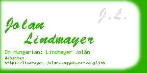 jolan lindmayer business card